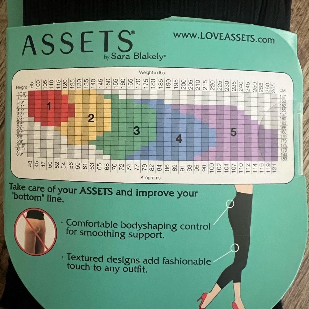 Assets Black Textured Footless Tights - Picture 5 of 7